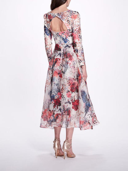 Back Keyhole Tea Length Gown