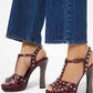 Rosanna Studded Python Platform Sandal