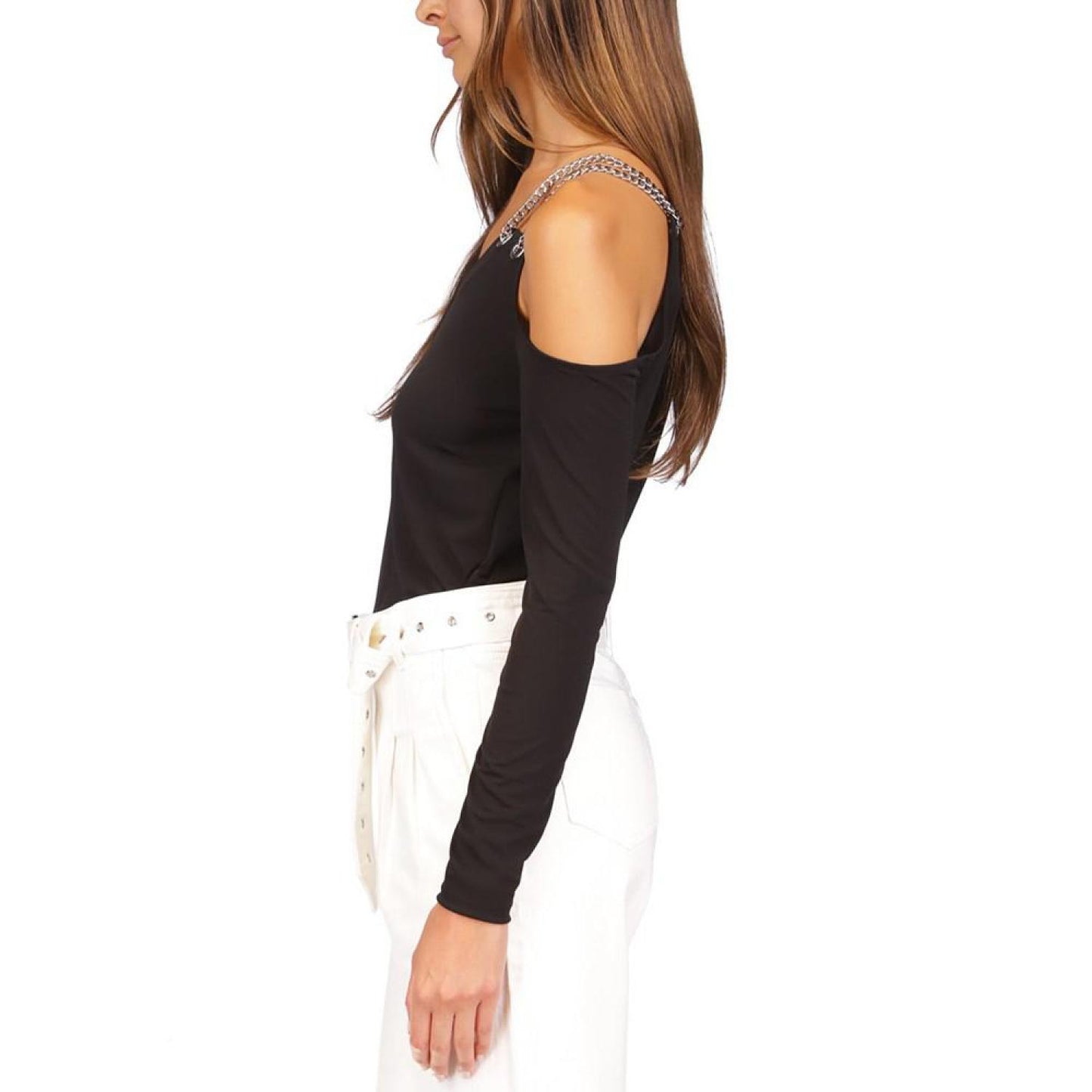 Women's Chain Cold-Shoulder Top, Regular & Petite
