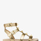 Wren Studded Metallic Snake Embossed Leather Sandal