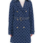 Michael Michael Kors Empire Logo Jacquard Denim Trench Coat