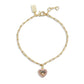 Faux Stone Crystal Heart Charm Bracelet