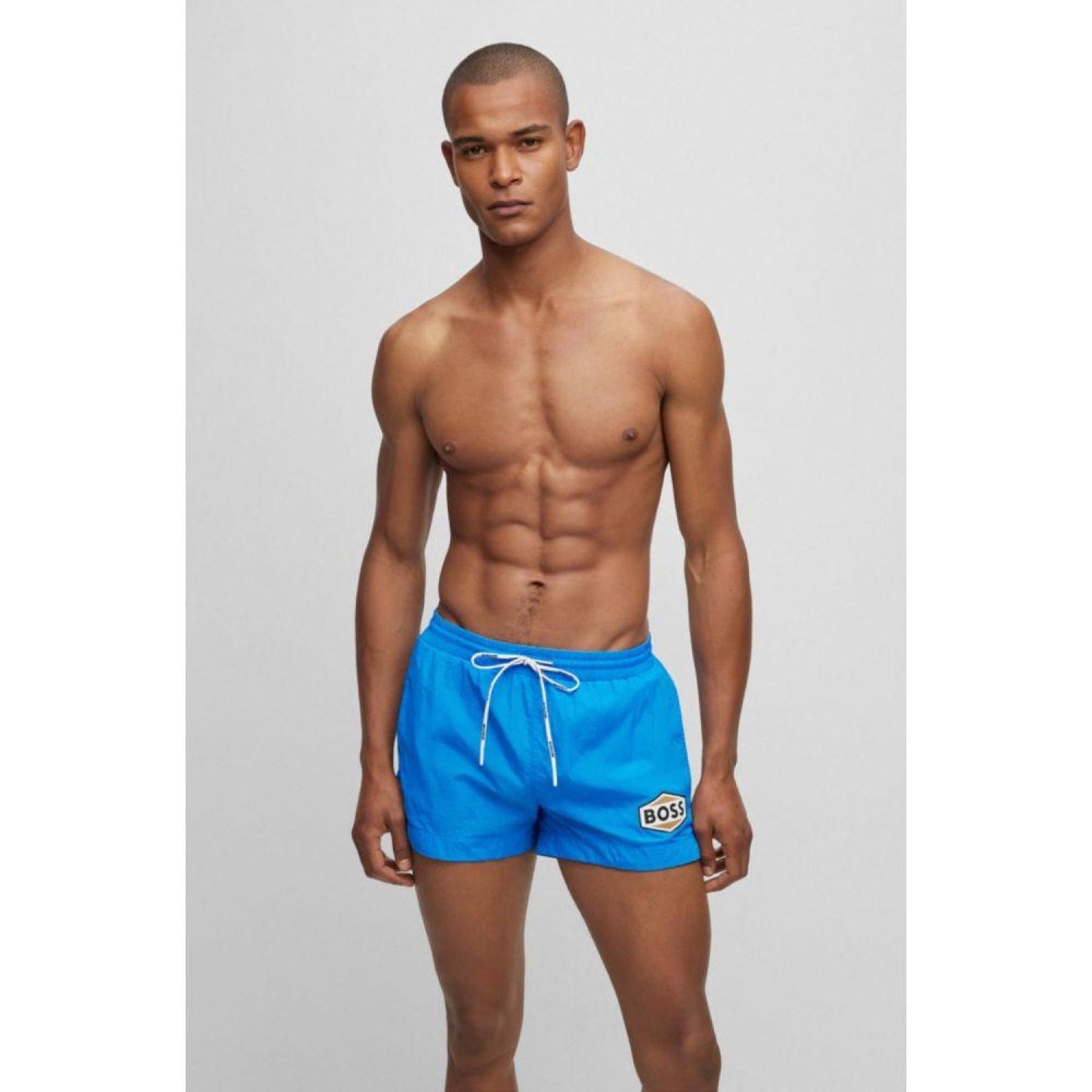 Quick-drying swim shorts with logo details