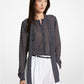Polka Dot Georgette Tie-Neck Blouse