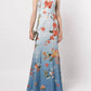 Ombré Embroidered Tulle Mermaid Gown In Dusty Blue