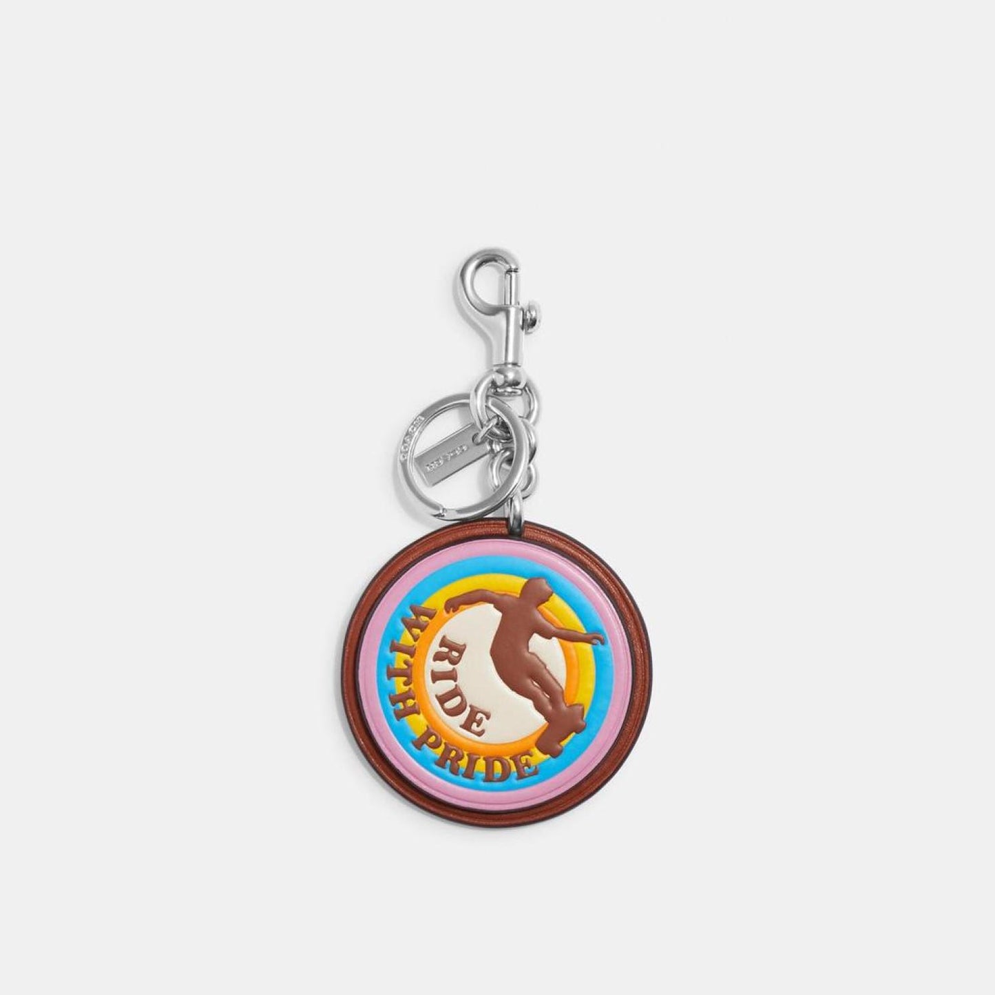 Coach Outlet Ride With Pride Bag Charm In Rainbow Signature Canvas