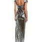 Marchesa Notte Metallic Column Gown