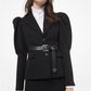 Wool Gabardine Puff-Shoulder Jacket