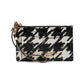 Morgan Painterly Houndstooth Embossed Saffiano Leather Coin Card Case Wristlet