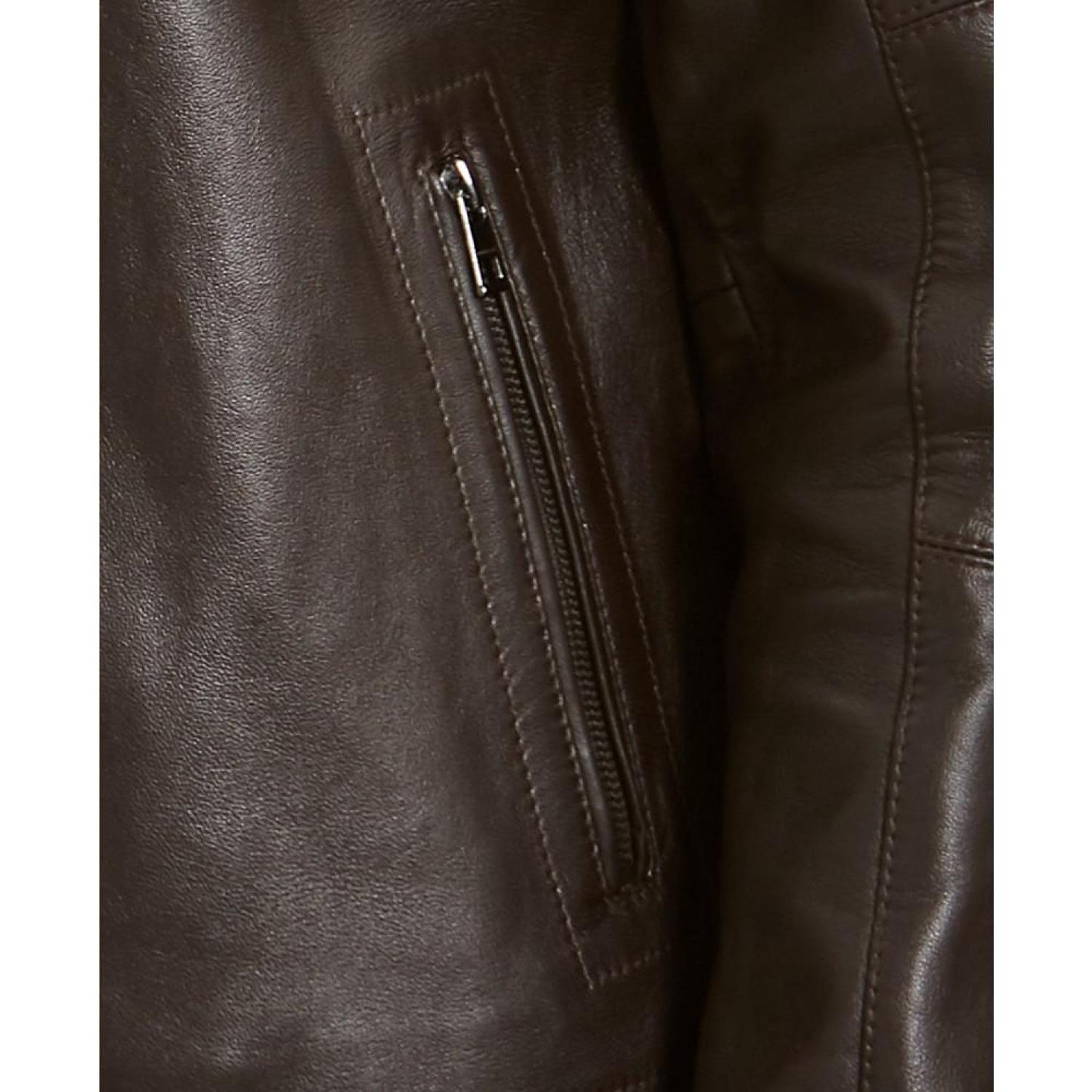 Men's Leather Racer Jacket, Created for Macy's