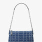 Empire Medium Frayed Denim Chain-Link Pochette