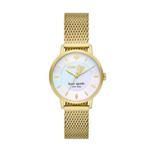 kate spade new york women's metro three-hand, gold-tone stainless steel watch