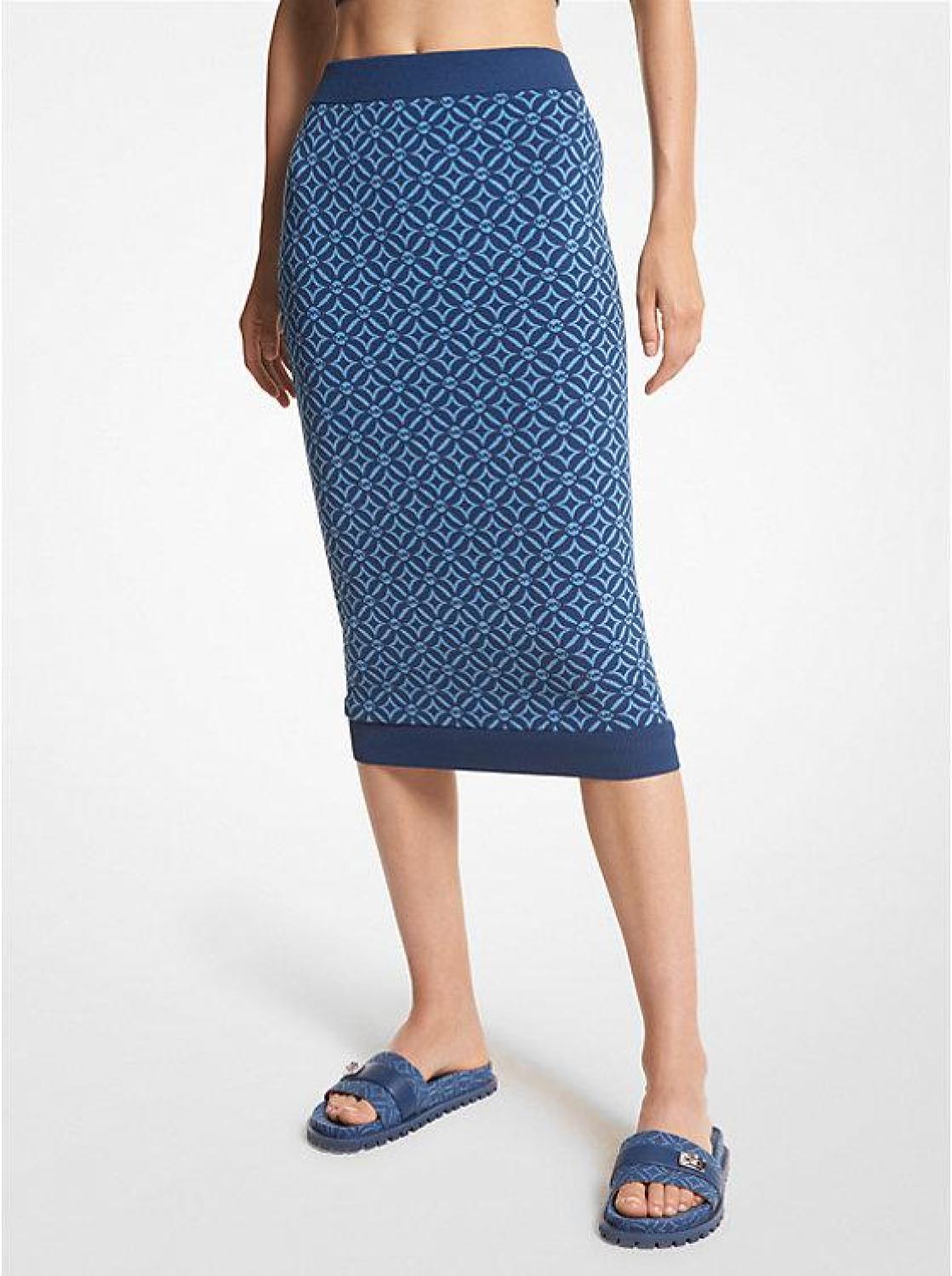 Logo Jacquard Pencil Skirt