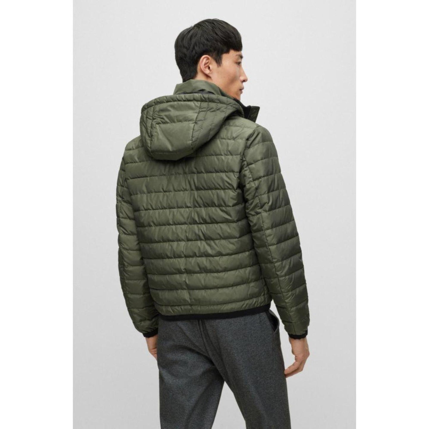 Water-repellent padded jacket with tonal logo