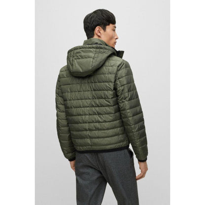 Water-repellent padded jacket with tonal logo