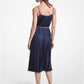 Pleated Satin Belted Slip Dress