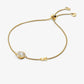 Precious Metal-Plated Sterling Silver Pavé Halo Slider Bracelet