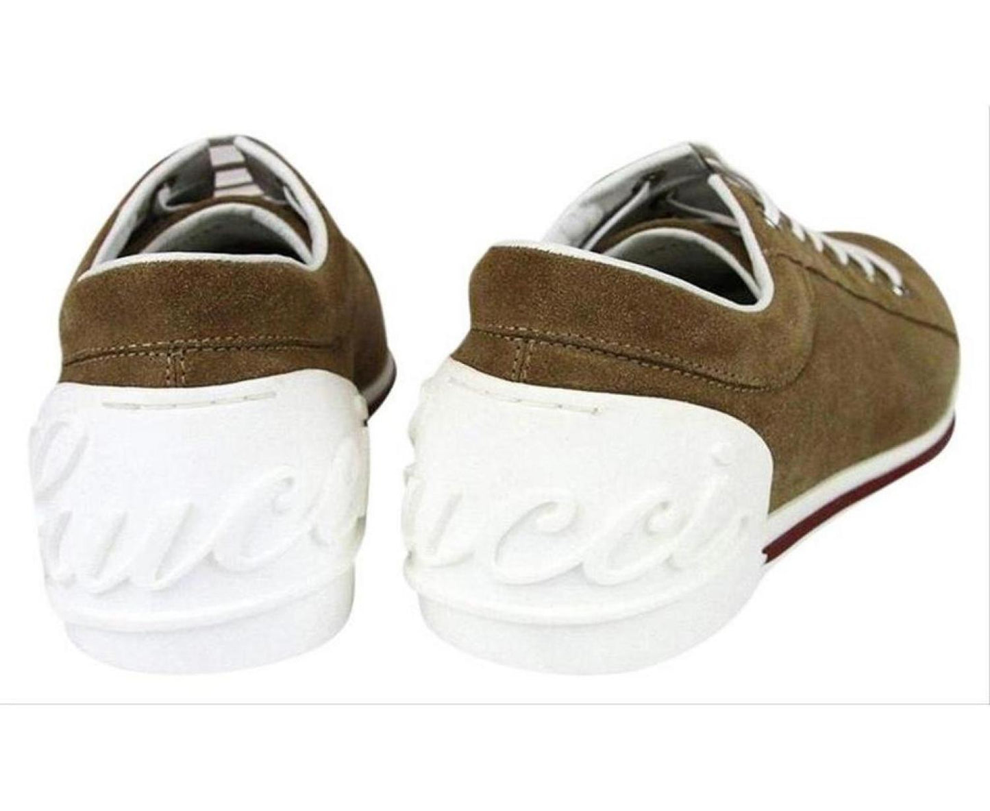Gucci Women's Leather / Suede Trainer With Script Logo Sneaker
