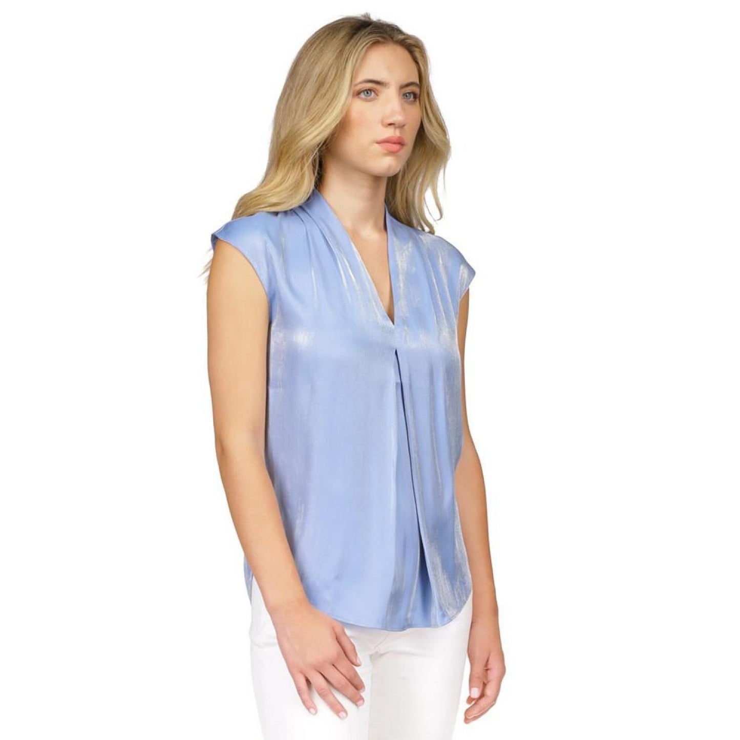 Women's Iridescent Pleated Top