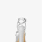 Paola Metallic Snake Embossed Leather Platform Sandal