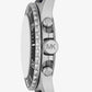 Oversized Everest Silver-Tone and Pebbled Leather Watch