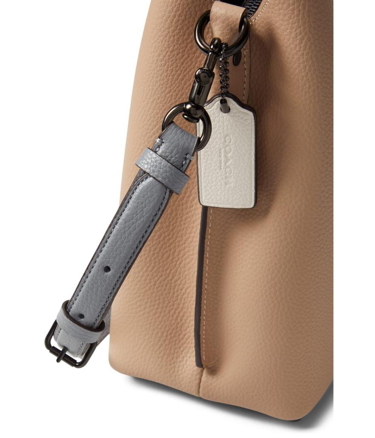 Color-Block Leather Willow Shoulder Bag