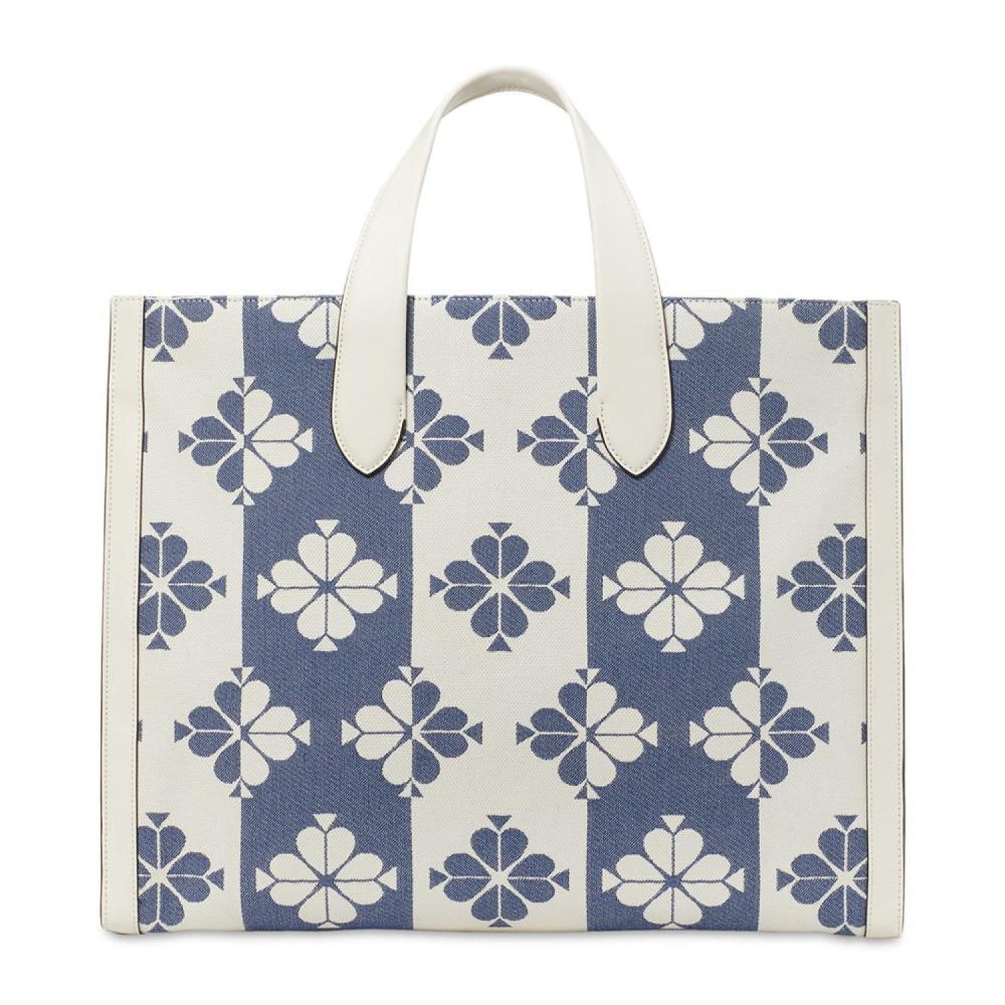 Manhattan Spade Flower Jacquard Striped Canvas Large Tote