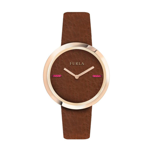 Furla Women's My Piper Brown Dial Calfskin Leather Watch