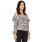 Women's Printed Stadium Ruffled-Overlay Off-The-Shoulder Top, Regular & Petite