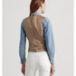 Plaid Linen-Blend Tweed Vest