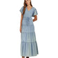 Chambray Tiered Maxidress