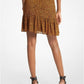 Leopard Print Georgette Ruffled Skirt