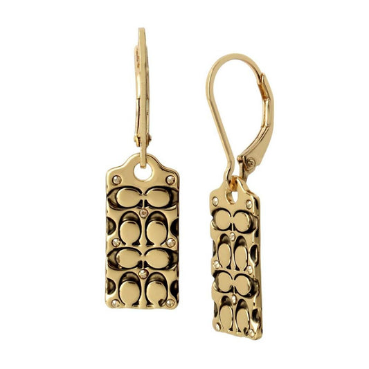 Quilted C Drop Earrings