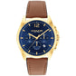 Men's Greyson Saddle Leather Strap Watch, 41mm