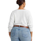 Plus-Size Cotton-Blend Dolman-Sleeve Sweater