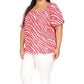 Plus Size Zebra Square Neck Top