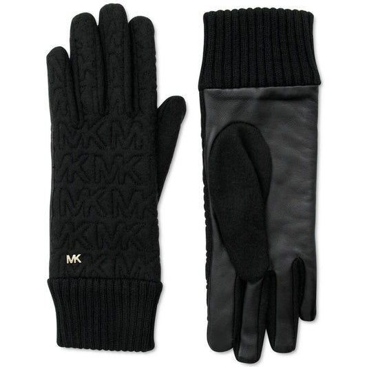Women's Jersey Knit Quilted Logo Gloves