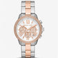 Oversized Bryn Pavé Two-Tone Watch