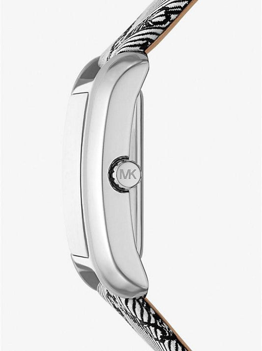 Mini Emery Silver-Tone and Empire Logo Jacquard Watch
