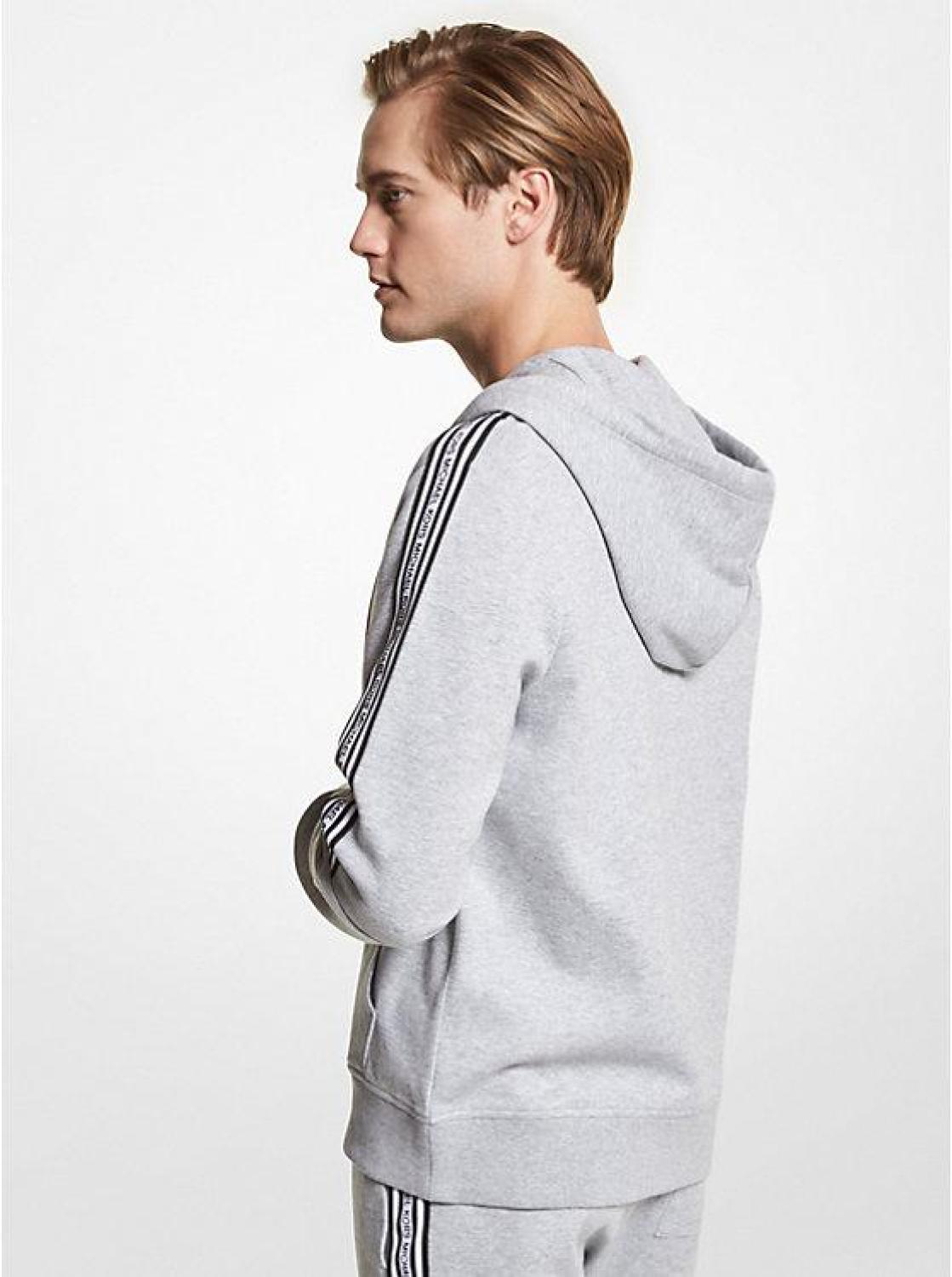 Logo Tape Cotton Blend Zip-Up Hoodie