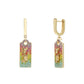 Faux Stone Signature Pave Tag Huggie Earrings