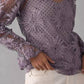 Lace Floral Blouse In Grey