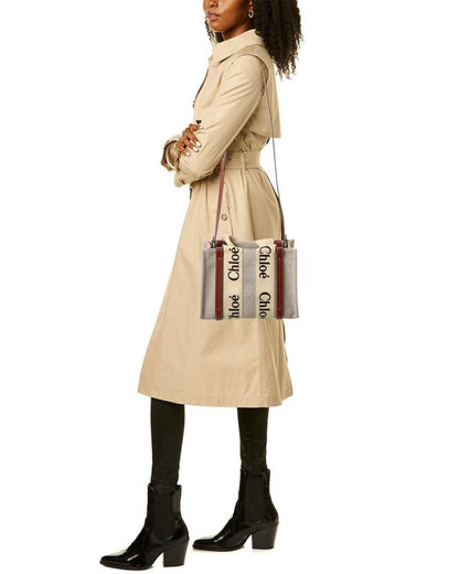 Chloé Woody Small Canvas & Leather Tote