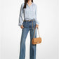 Pintucked Denim Wide-Leg Jeans