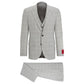 Three-piece slim-fit suit in checked stretch fabric