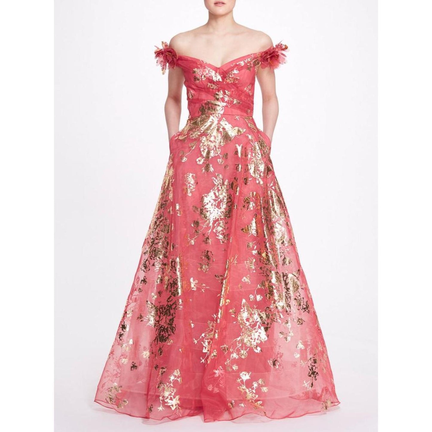 Off Shoulder Organza Gown