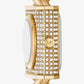 Mini Lock Pavé Gold-Tone Chain Watch
