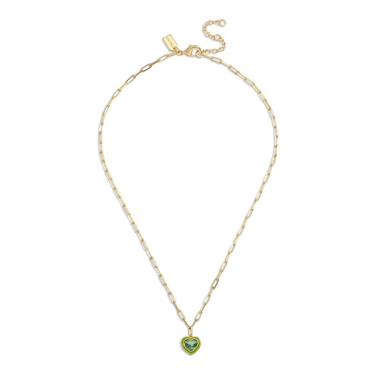 Faux Stone Crystal Heart Pendant Necklace