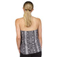 Women's Snakeskin-Print Chain-Neck Halter Top