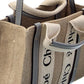 Chloé Woody Mini Canvas & Leather Tote